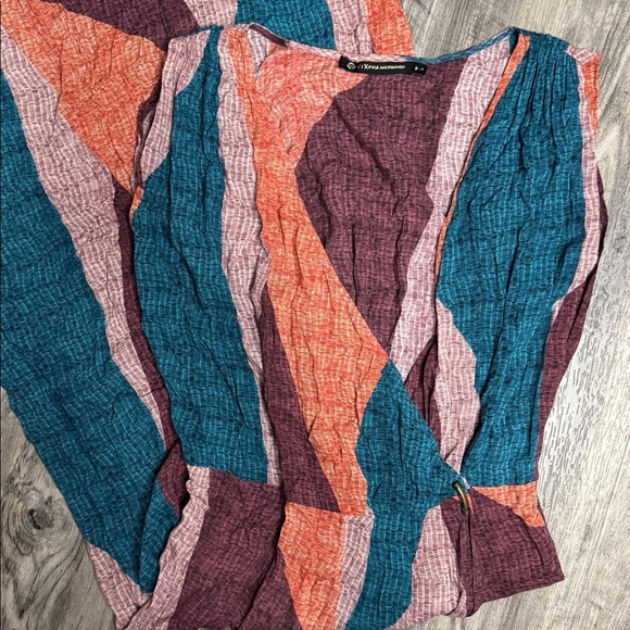 VIX Paula Hermanny Colorblock Patterned Wrap Caftan Cover-up Size Small - Picture 1 of 10